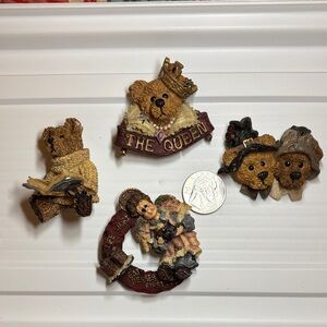 Boyds Bears vintage assorted Brooch Set - Brown and Gold